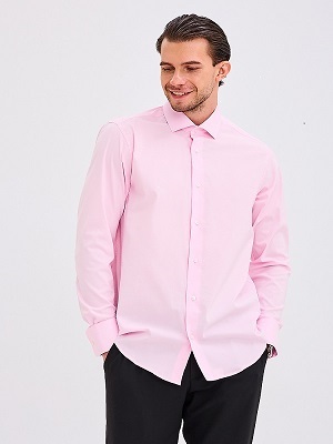 Рубашка Dave Raball Classic fit  розовая 000323 CF 