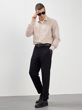 Сорочка Dave Raball Slim fit в коричневую полоску 000276