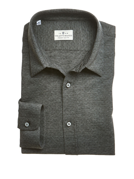Серая рубашка Colletto Bianco Super Slim fit из трикотажа Monti  006370 SSF 