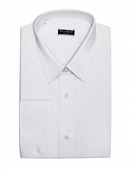 Белая сорочка Dave Raball Slim fit из структурной ткани под запонку 007705