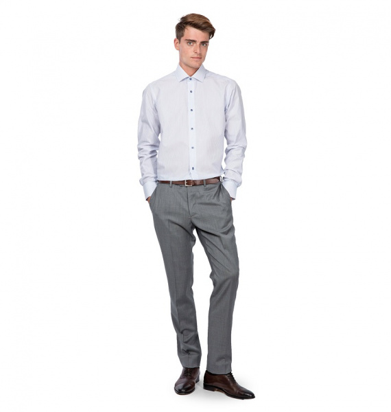 Голубая сорочка Dave Raball Slim fit 007764 