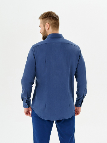 Темно-синяя сорочка Colletto Nuovo Slim fit 000171 