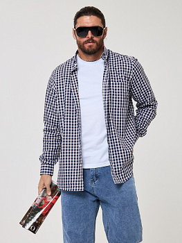 Рубашка Dave Raball Regular fit сине-коричневая клетка 000340 RF