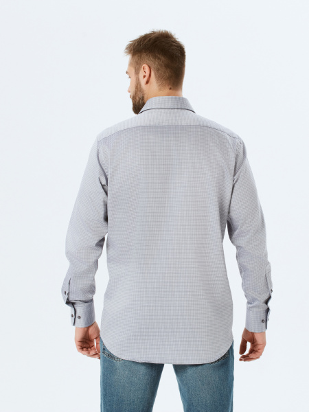 Рубашка Colletto Nuovo Regular fit серая 000228 