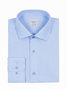 Голубая сорочка Colletto Nuovo меланж Regular fit 000168