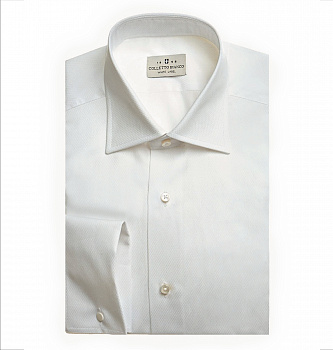 Сорочка Colletto Bianco молочного цвета Regular fit под запонку 003850