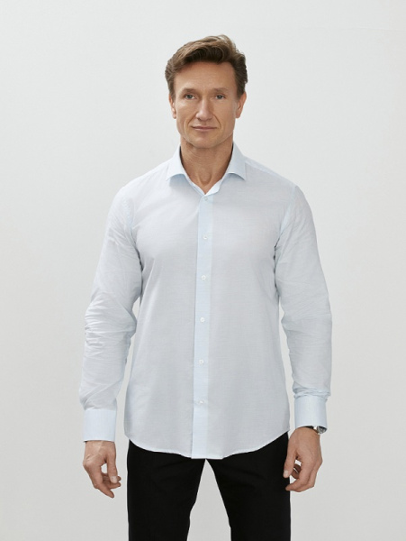 Голубая сорочка Colletto Nuovo меланж Regular fit 000297 