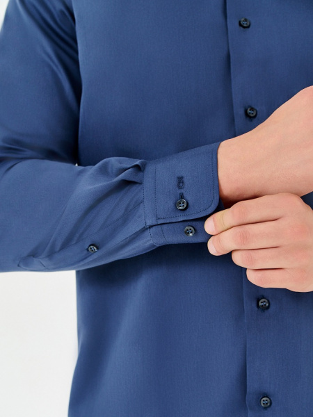 Темно-синяя сорочка Colletto Nuovo Slim fit 000171 