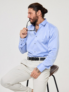 Рубашка Colletto Nuovo Slim fit голубая 000334 SF 