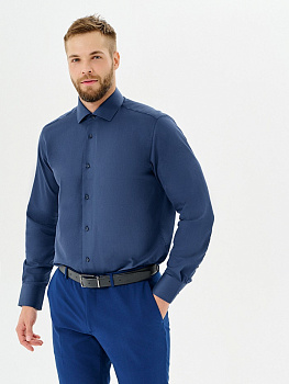 Темно-синяя сорочка Colletto Nuovo Slim fit 000171