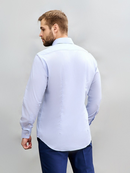 Голубая сорочка Colletto Nuovo Slim fit меланж 000167 