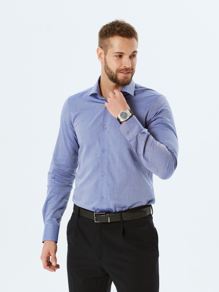 Синяя сорочка Colletto Nuovo Slim fit 000232 