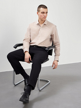 Сорочка Dave Raball Regular fit в коричневую полоску 000277 RF