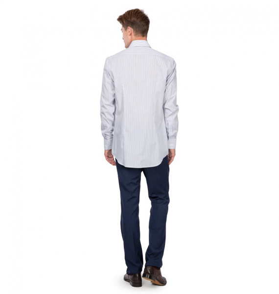 Белая сорочка Dave Raball Slim fit в синию полоску 009428 SF 