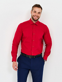 Красная сорочка Allan Neumann Slim fit 000143