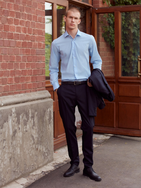 Голубая сорочка Dave Raball Slim fit 000258 