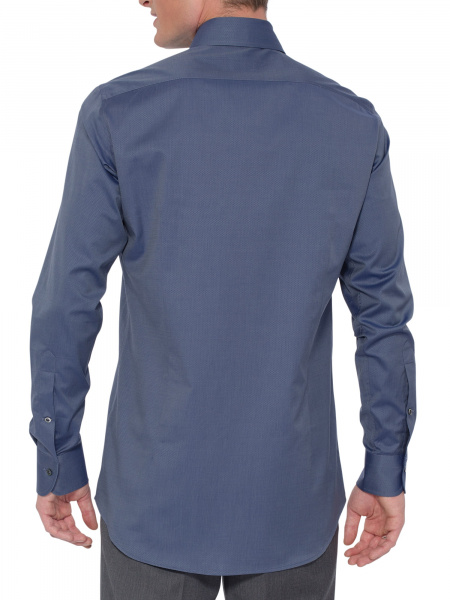 Синяя сорочка Colletto Bianco Slim fit из структурной ткани 005024 SF 