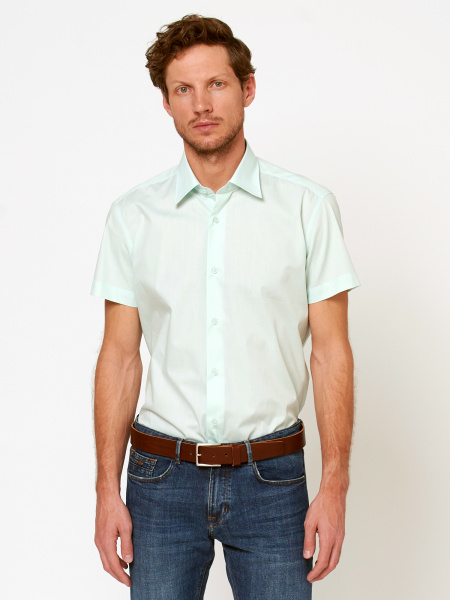 Сорочка Allan Neumann Slim fit цвета светлая мята 007651 SFs