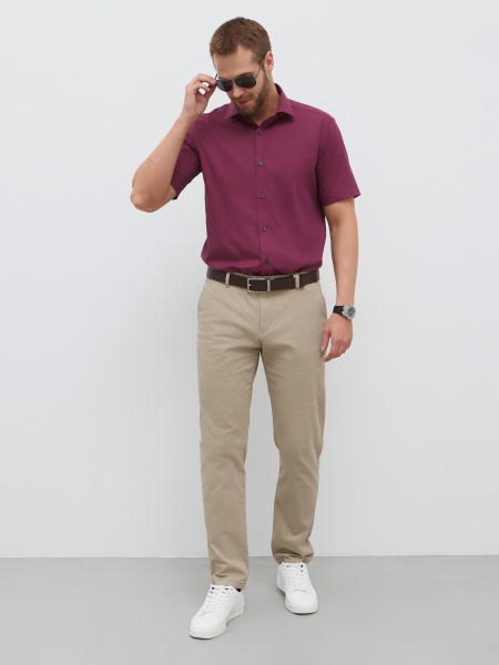 Сорочка Dave Raball Slim fit в бордово-синию клетку 000264 SFs 