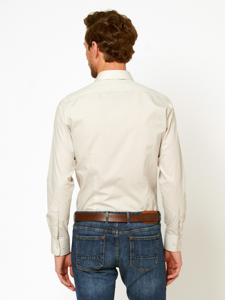 Бежевая сорочка Allan Neumann Super Slim fit 010545 