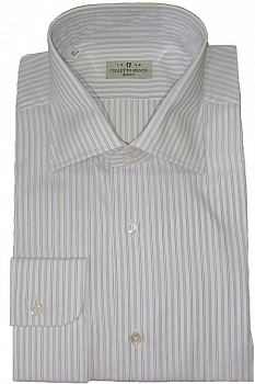Сорочка Colletto Bianco в сиренево-серую полоску Slim fit 010201