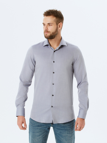 Серая сорочка Dave Raball Slim fit 000229 