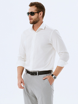 Сорочка Dave Raball цвета айвори Slim fit 000242