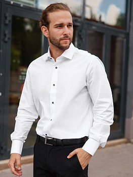 Белая сорочка Dave Raball Regular fit органический хлопок 000129 RF