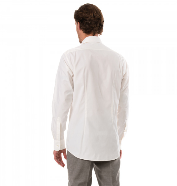 Сорочка Dave Raball цвета айвори Slim fit из структурной ткани 008293 