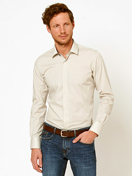 Бежевая сорочка Allan Neumann Super Slim fit 010545