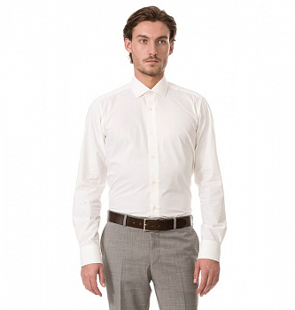 Сорочка Dave Raball Regular fit цвета айвори из структурной ткани 008294