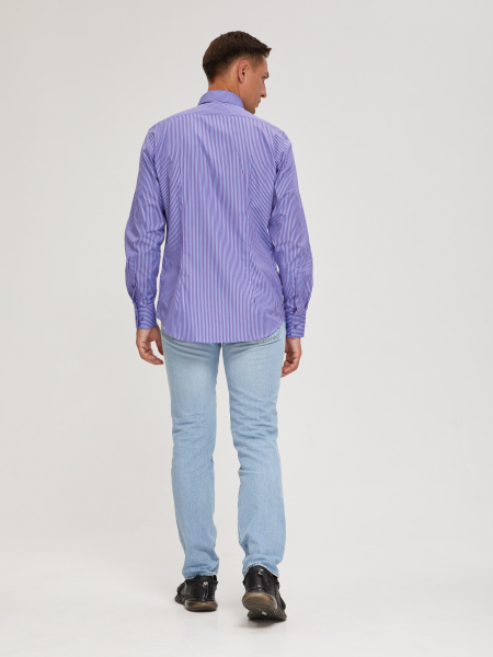 Сорочка Dave Raball Slim fit в фиолетовую полоску с отделкой 000200 