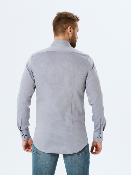 Серая сорочка Dave Raball Slim fit 000229 