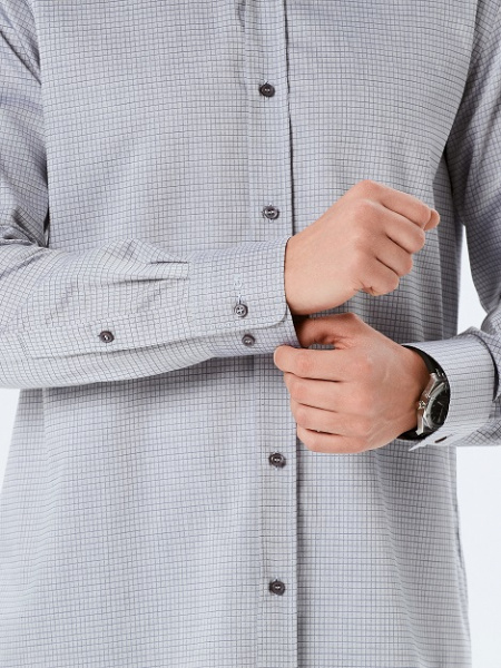 Рубашка Colletto Nuovo Regular fit серая 000228 