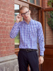 Рубашка Dave Raball в бело-фиолетовую клетку Super Slim Fit 000272