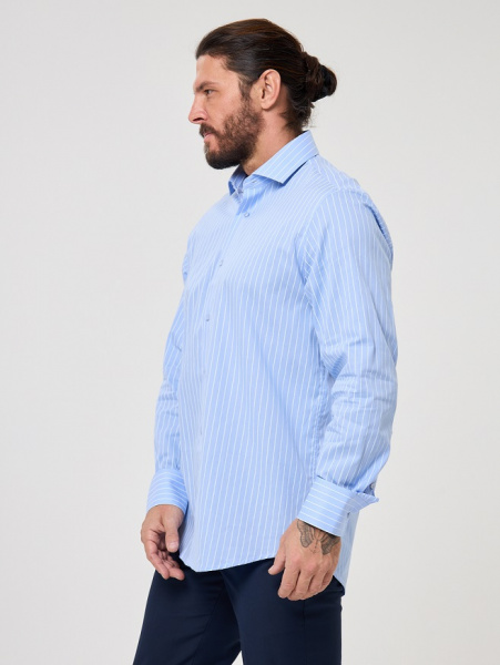 Рубашка Dave Raball Regular fit голубая с белой полосой 000322 RF 