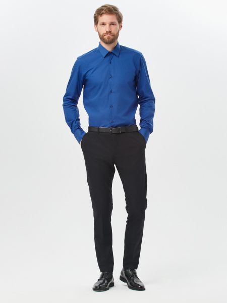 Сорочка Allan Neumann василькового цвета Slim fit 007684 