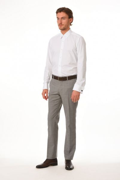 Белая сорочка Dave Raball Slim fit из структурной ткани под запонку 007705 