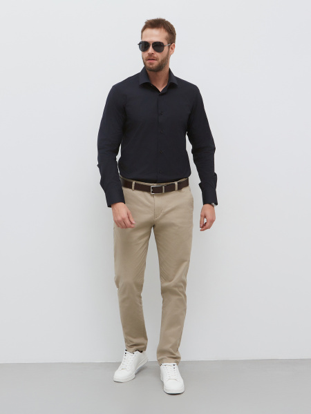 Рубашка Dave Raball Slim  fit черная 000315 SF 