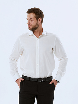 Сорочка Dave Raball цвета айвори Classic Large fit 000241