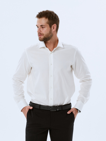 Сорочка Dave Raball цвета айвори Classic Large fit 000241