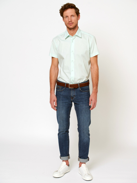 Сорочка Allan Neumann Slim fit цвета светлая мята 007651 SFs 