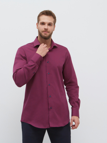 Сорочка Dave Raball Slim fit в бордово-синию клетку 000268