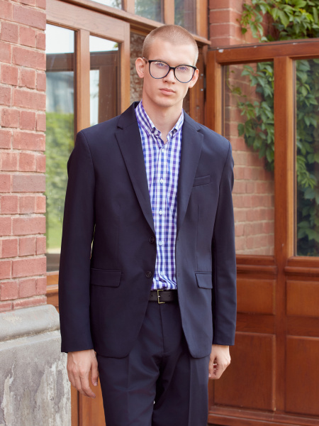 Рубашка Dave Raball в бело-фиолетовую клетку Super Slim Fit 000272 
