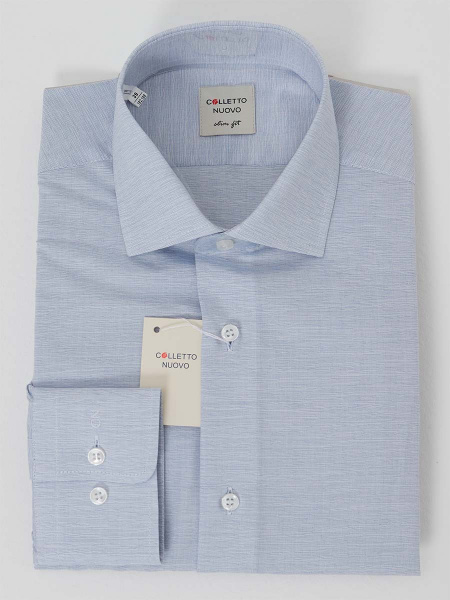 Светло-голубая сорочка Colletto Nuovo меланж Regular fit 000248 
