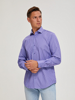 Сорочка Dave Raball Slim fit в фиолетовую полоску с отделкой 000200