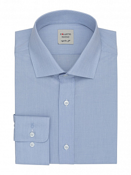 Голубая сорочка Colletto Nuovo Regular fit меланж 000166