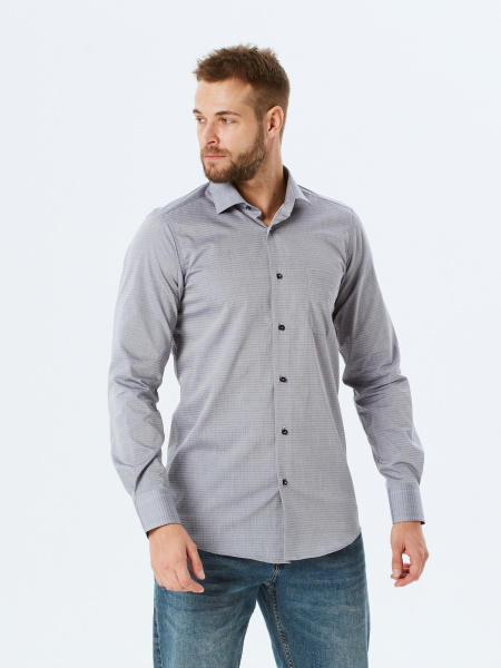 Серая сорочка Dave Raball Slim fit 000226 