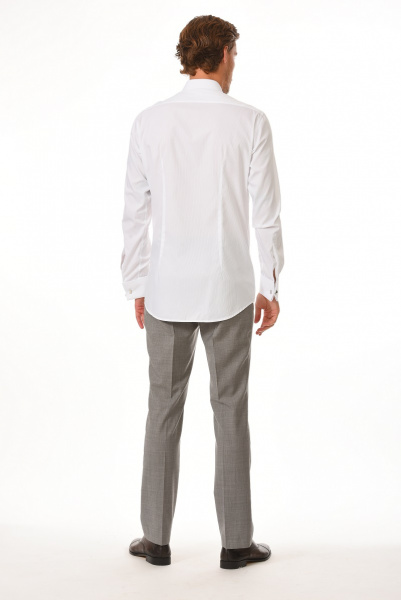 Белая сорочка Dave Raball Slim fit из структурной ткани под запонку 007705 