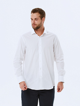 Белая сорочка Dave Raball Classic Large fit хлопок с эластаном 000238